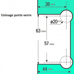 Bilbao Patte de fixation 90Â° Mur-Verre  pour paroi verre de 8 Ã  12mm