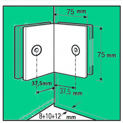 Bilbao raccord d'angle 90Â° verre-verre- pour verre de 8 Ã  12mm