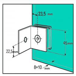 Bilbao raccord d'angle 90Â° verre-mur- pour verre de 8 Ã  12mm