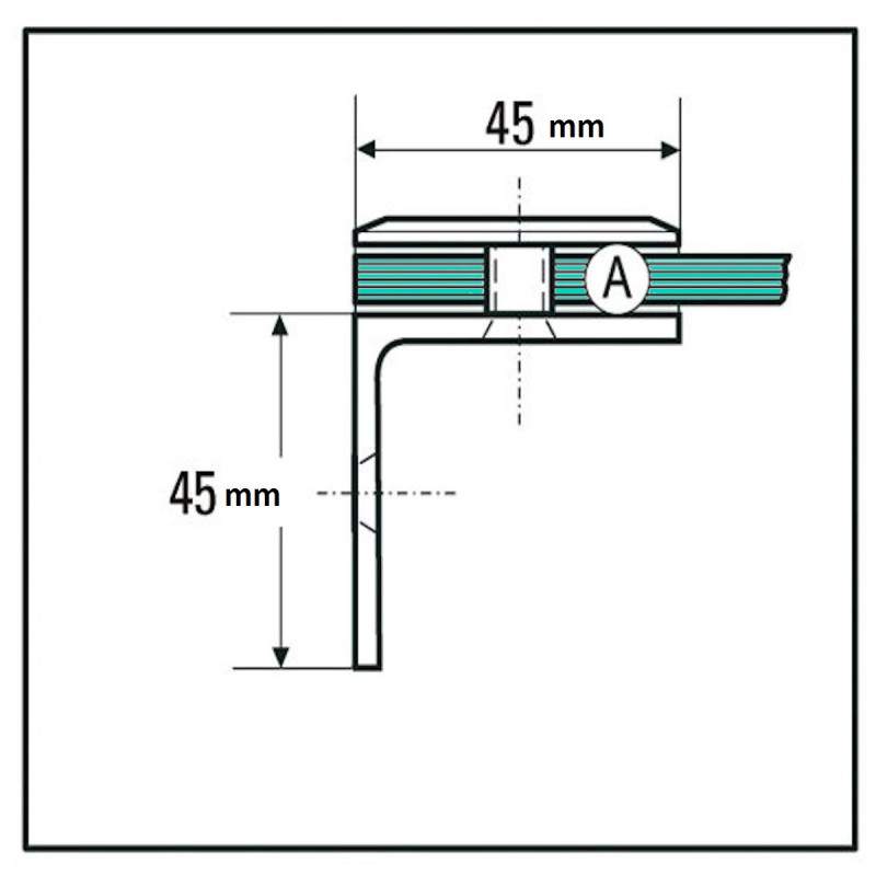 Bilbao raccord d'angle 90Â° verre-mur- pour verre de 8 Ã  12mm