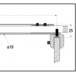 Rondo 45 Barre de stabilisation tÃ©lÃ©scopique- pour verre de 6 Ã  10mm