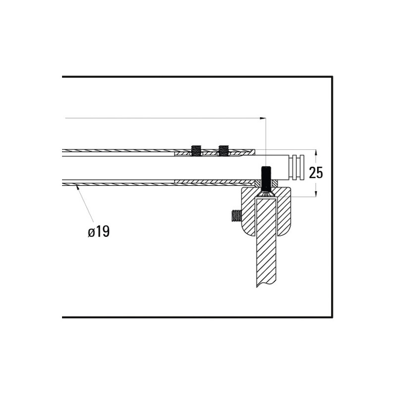 Rondo 45 Barre de stabilisation tÃ©lÃ©scopique- pour verre de 6 Ã  10mm