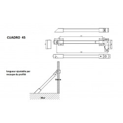 Cuadro 45 Barre de stabilisation- pour verre de 6 Ã  10mm