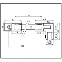 Cuadro 45 Barre de stabilisation- pour verre de 6 Ã  10mm