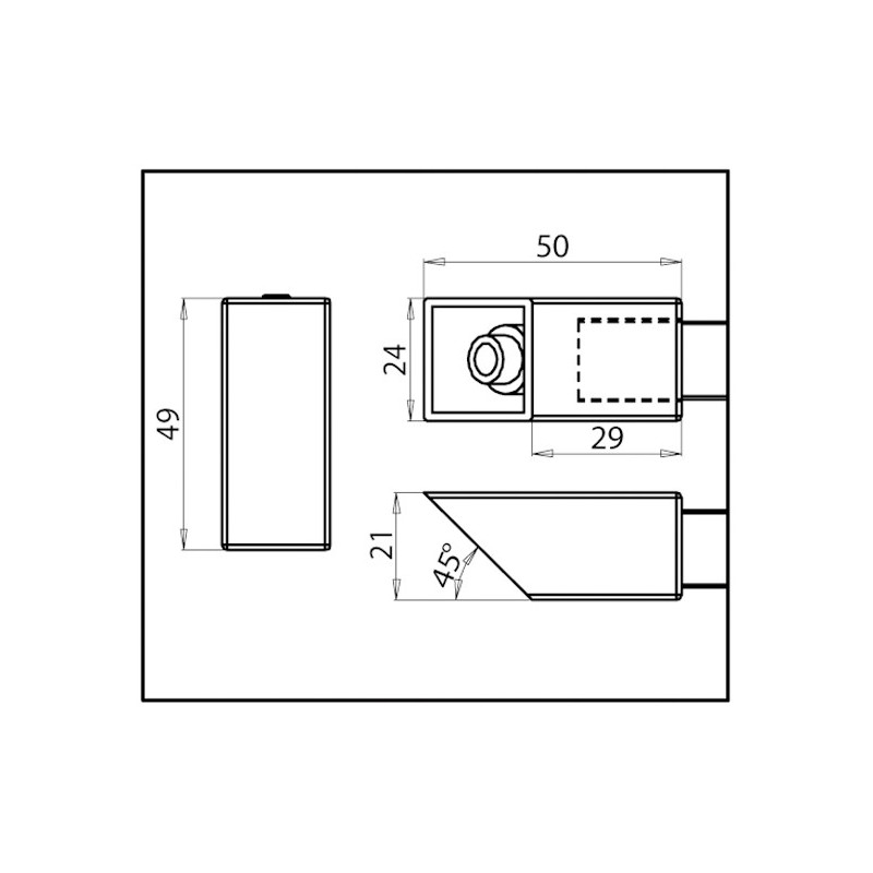 Cuadro 45 Barre de stabilisation- pour verre de 6 Ã  10mm