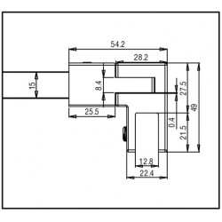 Cuadro 45 Barre de stabilisation- pour verre de 6 Ã  10mm