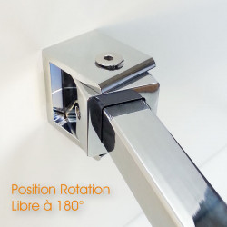 Barre de stabilisation chromÃ©e - raidisseur pour verre de 8 Ã  10mm