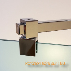 Barre de stabilisation chromÃ©e - raidisseur pour verre de 8 Ã  10mm