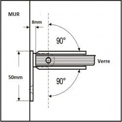 Porte en verre trempe 8 mm sur mesure