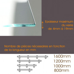 Pièce support de tablette en verre BAUHAUS CHROME