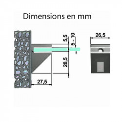 Piece support tablette MEXICO - finition inox