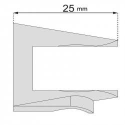 Lot de 4 pieces support tablette Elligton-8mm- Aluminium Verni