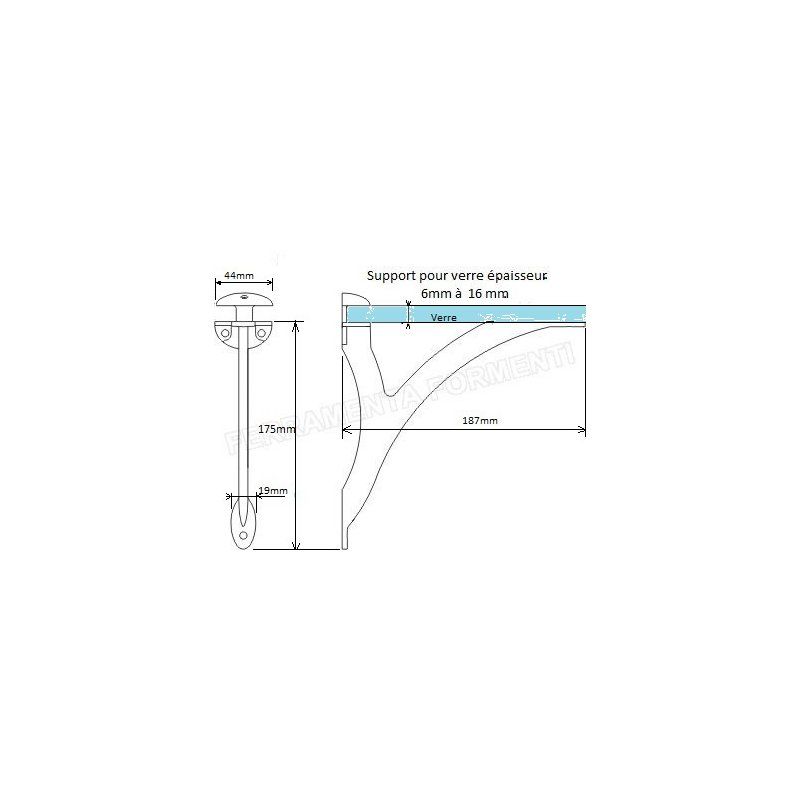Pièce support tablette DAHLIA Pièce support tablette DAHLIA