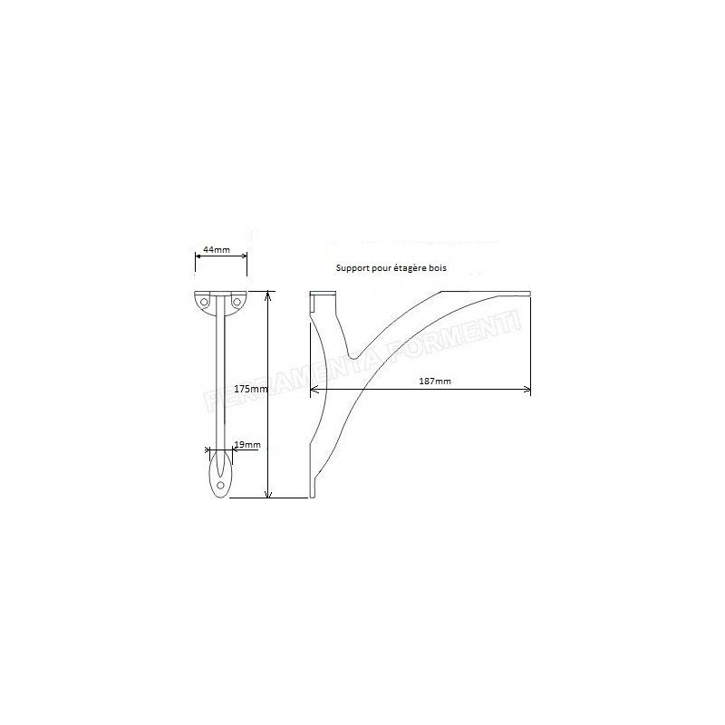 Pièce support tablette DAHLIA Pièce support tablette DAHLIA