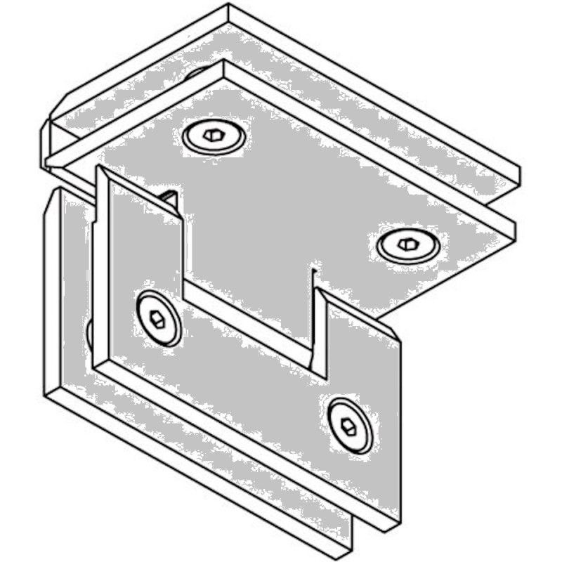 Bilbao charnière porte 90° verre-verre- pour verre de 8 à 12mm