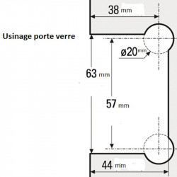 Bilbao charnière porte 90° verre-mur- pour verre de 8 à 12mm