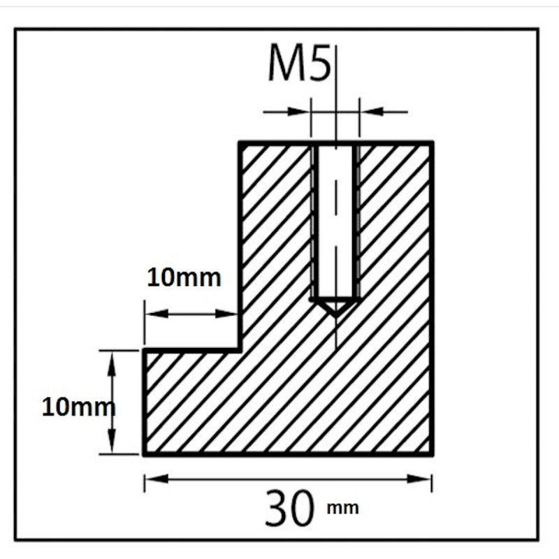 CUADRA bouton chromé pour porte verre de 6 à 12mm