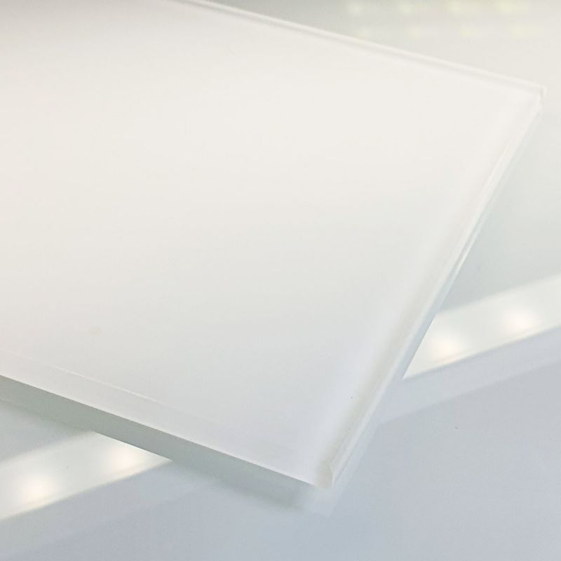 Échantillon verre dépoli laqué blanc intense Échantillon verre dépoli laqué blanc intense