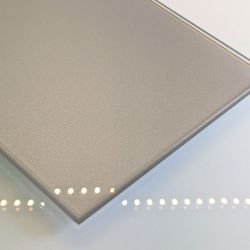 Échantillon de verre laqué gris métal