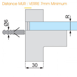 Pièce pour étagère en verre GOTHIK