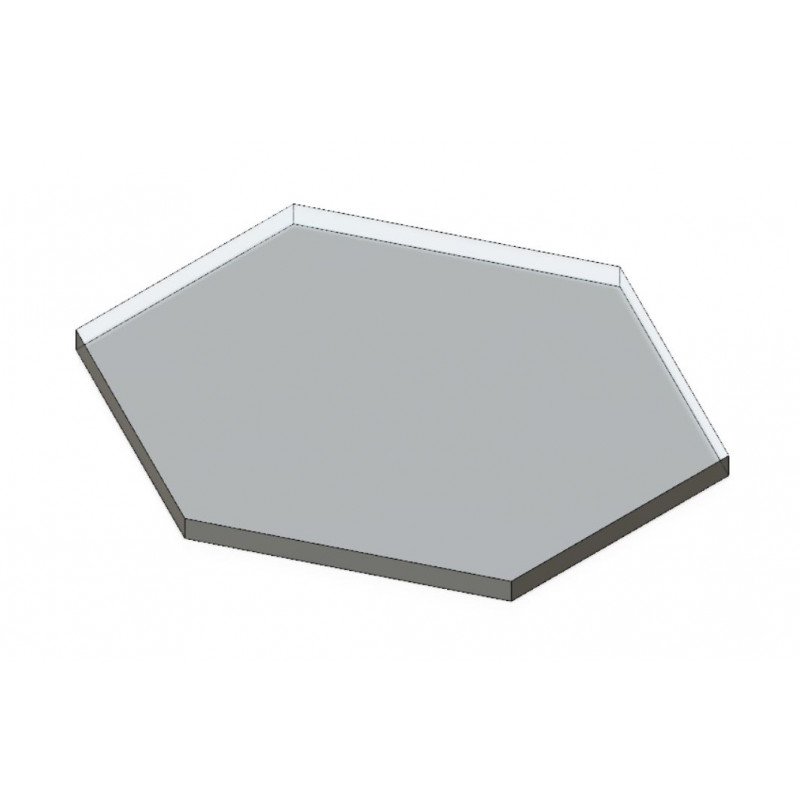 Plateau de table HEXAGONAL en verre CLAIR trempé sur mesure