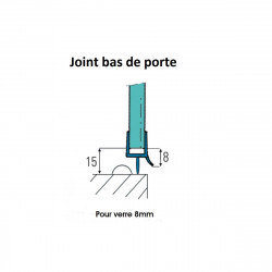 Porte en verre trempe 8 mm sur mesure