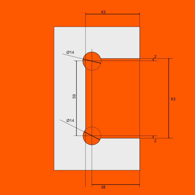 DECO 362 charnière chromé brillant porte 90° verre-mur bilatérale