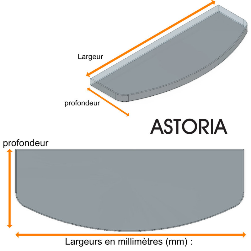 Etagère ASTORIA en verre trempé