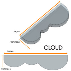 Etagere CLOUD en verre trempe - schéma