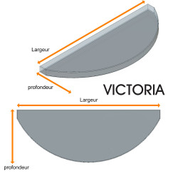 Etagère en verre DEPOLI sur mesure VICTORIA en forme arc de cercle - et pièces de fixation