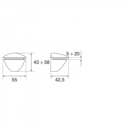 Pièce support tablette verre WALDA