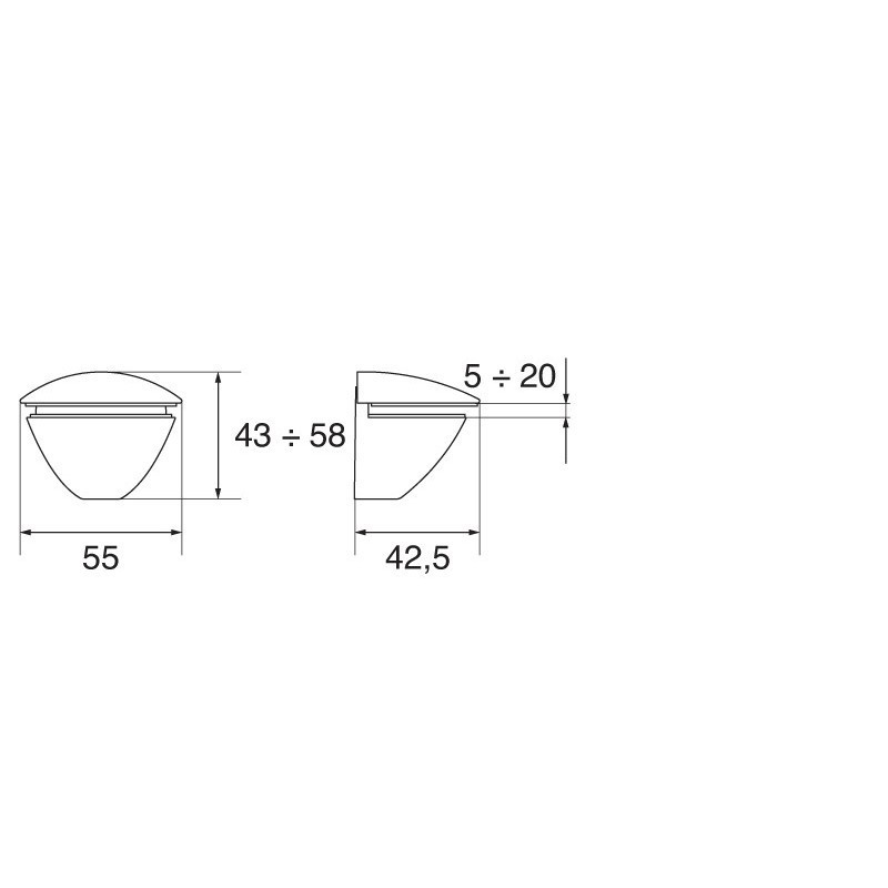 Pièce support tablette verre WALDA