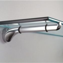 PAIRE de support d'étagère en verre BRIDGE MINI - Argent Mat