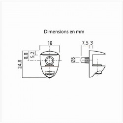 Lot de 4 taquets pour glace de 5 à 6mm