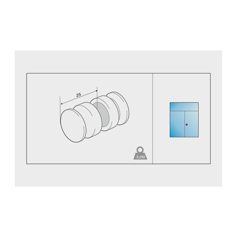 Bouton de porte en verre - GREGAL