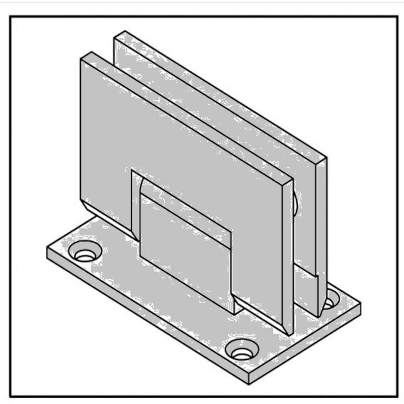 Bilbao charnière porte 90° verre-mur bilatérale- pour verre de 8 à 12mm