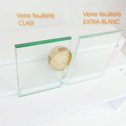 Verre feuilleté EB -44-2 ou 55-2- 80cm x 20 cm