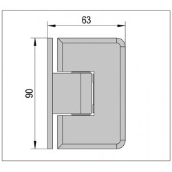 Barcelona charnière porte 90° verre-mur- pour verre de 8 à 12mm