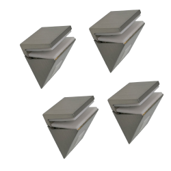 Lot de 4 pieces support tablette MEXICO - finition INOX