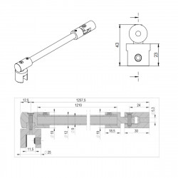 Rondo Barre de stabilisation cylindrique- pour verre de 8 à 10mm