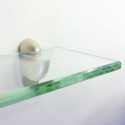 Support de tablette en verre Bauhaus BLANC et verre CLAIR trempé Securit