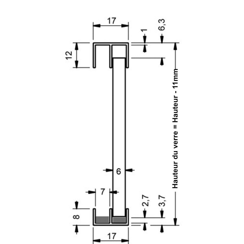 Vitrine en verre trempé sur mesure - slim