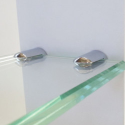 Étagère en verre feuilleté CLAIR et supports d'étagère CRYSTAL