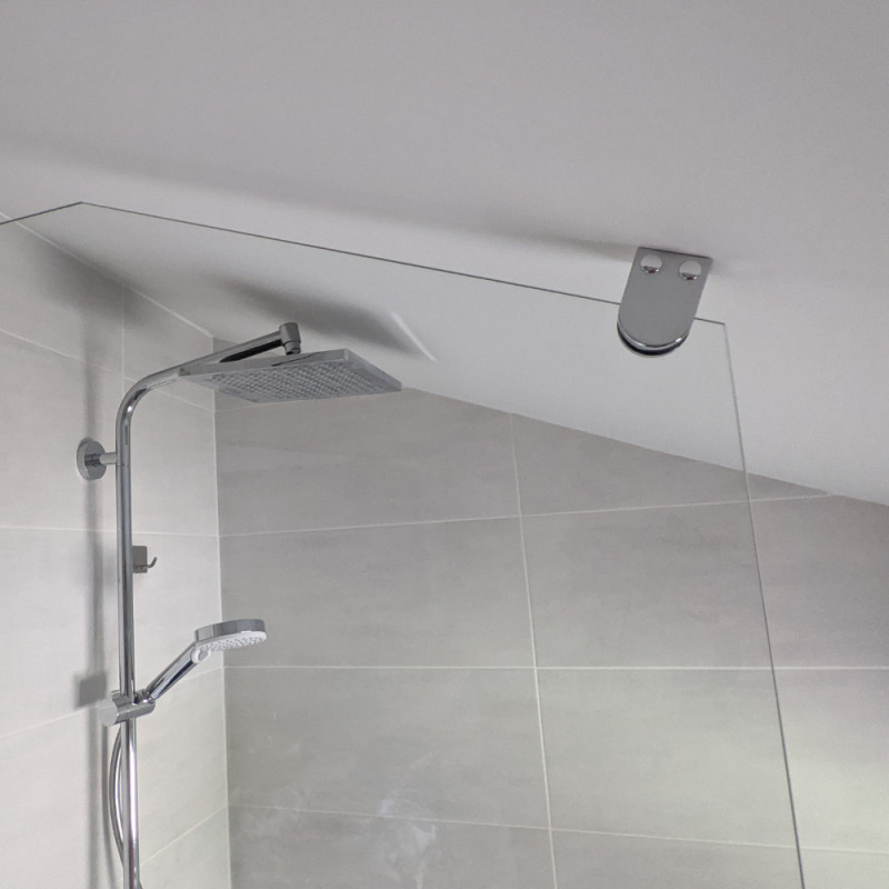 Haut de paroi Mezza en verre trempé de sécurité clair 8mm Haut de paroi Mezza en verre trempé de sécurité clair 8mm