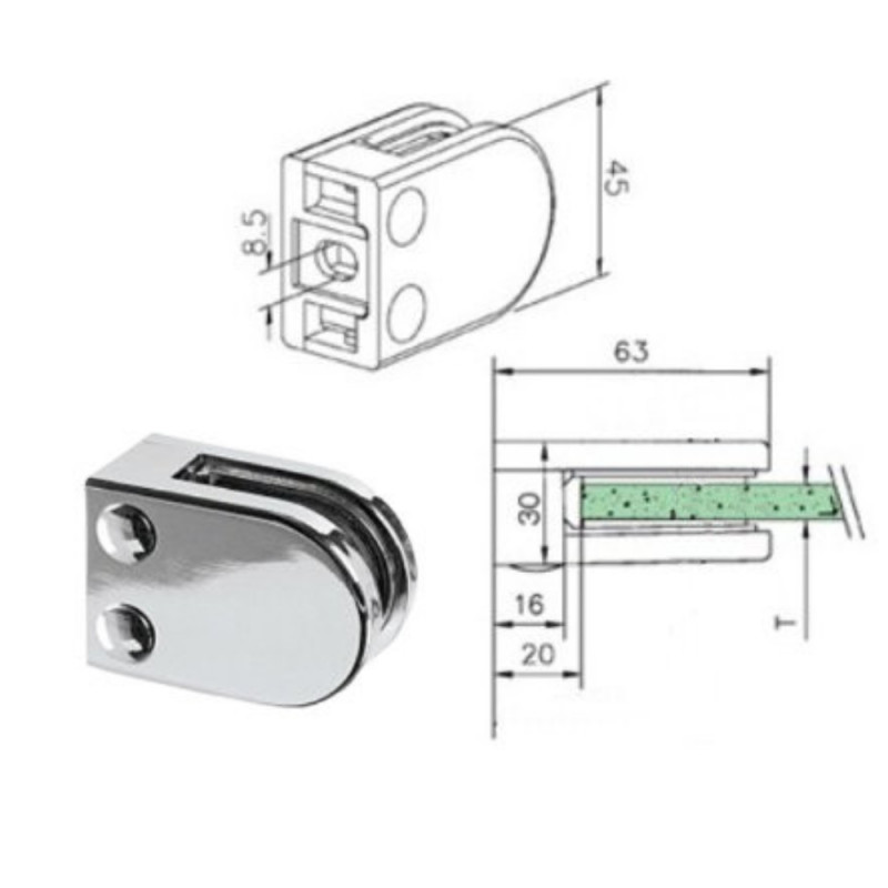 Pièce de maintien MEZZA chrome Pièce de maintien MEZZA chrome