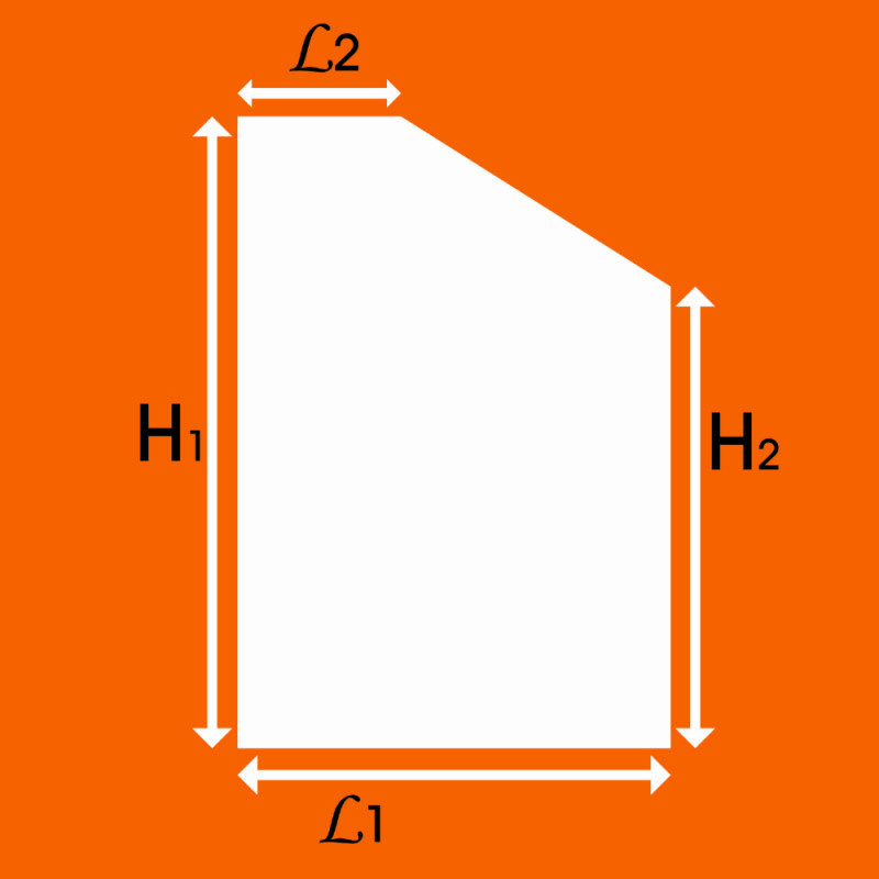 Haut de paroi Mezza en verre trempé de sécurité clair 8mm - plan