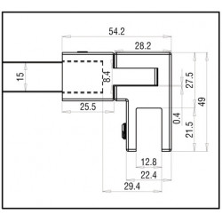 Cuadro Barre de stabilisation- pour verre de 6 à 10mm