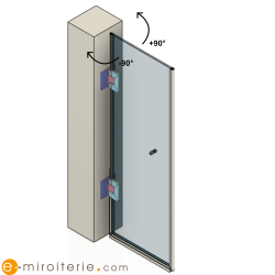 Porte de douche en verre - plan conceptuel non contractuelle