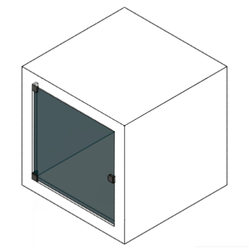 Porte de meuble SQUARE en verre trempe sur mesure Porte de meuble SQUARE en verre trempe sur mesure