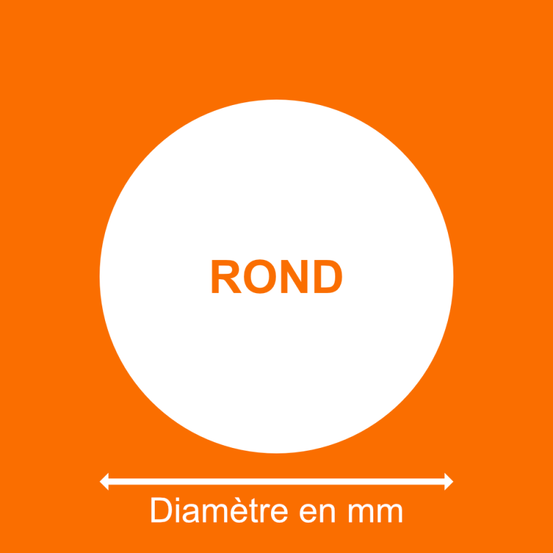 Miroir sur mesure ROND couleur NOIRE - 6mm